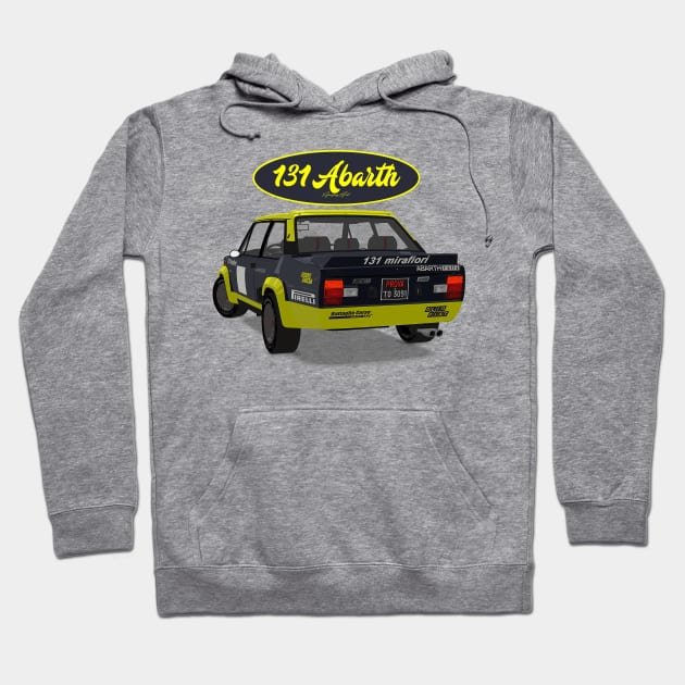 Fiat 131 Abarth Olio Fiat Back Hoodie by PjesusArt